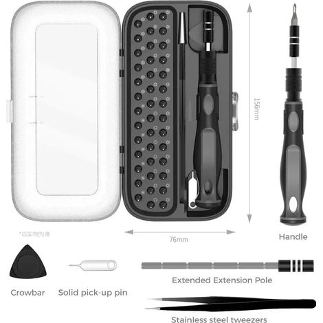 Coffret de tournevis de précision 48 en 1 en PC+ABS, boîte rigide transparente 2023 (1/5)