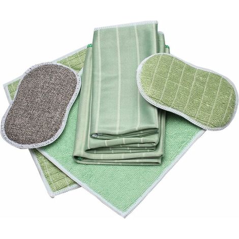 Juego de 6 Paños de Microfibra de Bambú - Limpia y pule todas las superficies lisas y frágiles - vidrio, carrocería, vitrocerámica, cristales, pantalla (Classic) (1/5)