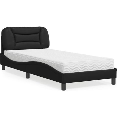 Bett mit Matratze Schwarz 80x200 cm Kunstleder vidaXL406102 (1/5)