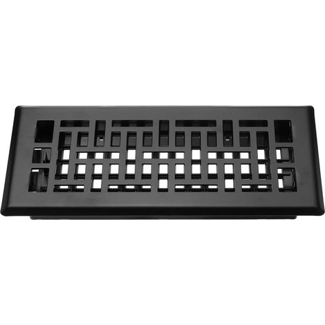 Grille de Sol en Acier au Carbone, 290x140mm Couvercle Grille d'Aération Réglable, Grilles de Drainage Ajourée pour Décoration Chambre Cuisine Maison Jardin, Noir (1/5)
