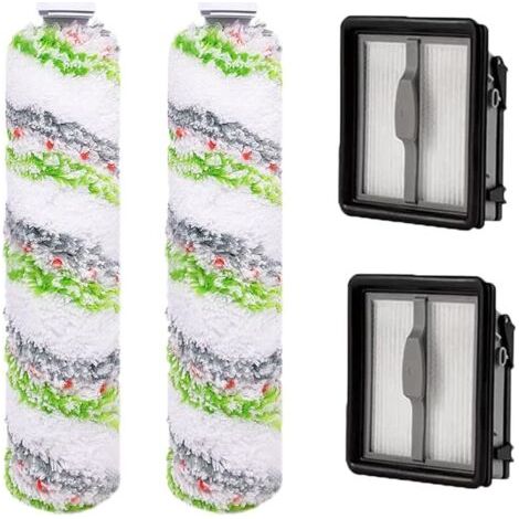 ALLIANDISFOREHILL Lot de 2 filtres de rechange et 2 rouleaux de brosse multifonction pour animal domestique Bissell Crosswave 3 en 1 pour aspirateur Bissell CrossWave 1866 1785 2052 1713 (1/5)