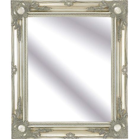 Grand Miroir Mural 76,2 x 66 cm avec Cadre argenté Classique Style Antique (1/3)
