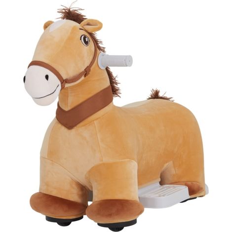 Voiture Électrique Enfant 6V - Jouet Pédales Forme Cheval Marron - Vitesse 2 km/h, Musique - Pour 1,5 à 3 Ans - Cadeau 69x34x53cm (1/5)