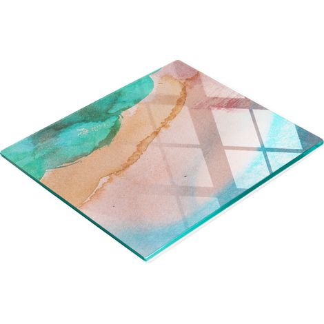 Dekorative, multifunktionale Glasplatte aus gehärtetem Glas mit Grunge-Hintergrund, 60 x 52 cm (1/5)