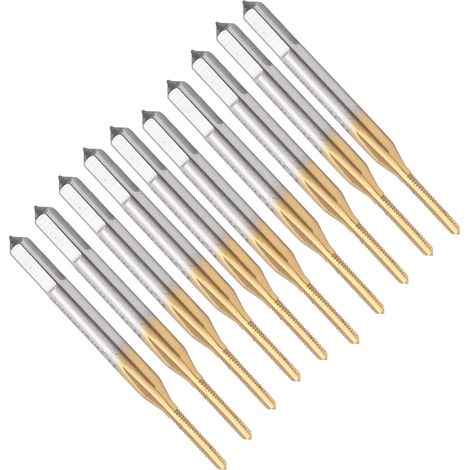 10 tarauds à revêtement HSS haute dureté pour machines à tarauder, forets de filetage M1,6 x 0,35 (1/5)