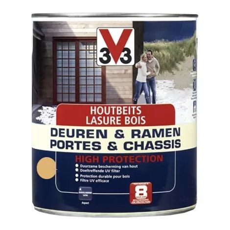 V33 Lasure Portes et chassis 8ans High protection Pin Scandinave 0,75 L