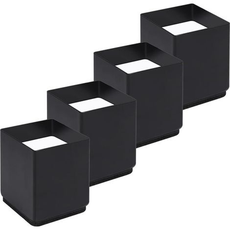 Rehausseur Pieds de Lit Lot de 4 Acier Carbone, Risers de Meubles Ajoutent Hauteur de 5CM, Supportent 10000 lbs, Rehausseurs de Table, Carré 65 cm (1/5)