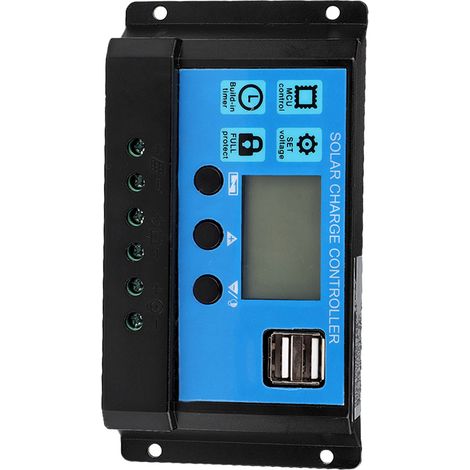 60A 12V/24V PWM-Solarladeregler, automatischer Batterieladeregler für Photovoltaikanlagen, robustes Gehäuse, intelligentes Ladegerät mit Spannungsmessung (1/5)
