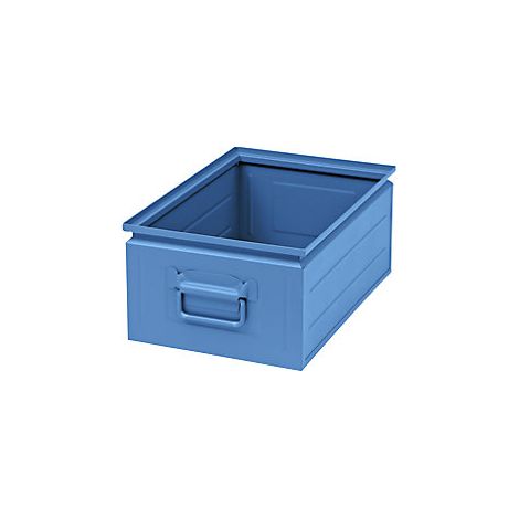 Caja apilable de chapa de acero  capacidad aprox 25 l  azul