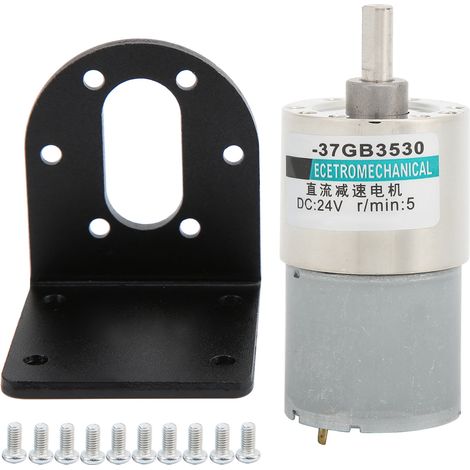 Moteur à courant continu 24V XD37GB3530, micro-engrenage lent couple élevé, aimant permanent, support inclus (5 tr/min) (1/5)