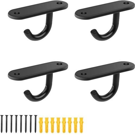 Lot de 4 Crochet à Visser, Crochet de Plafond 6 cm en Acier Inoxydable avec 8 Vis, Base Soudée Vis à Crochet pour Petits Ventilateurs de Plafond, Appliques Murales et Moustiquaires (1/5)
