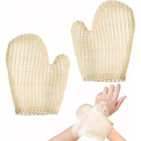 2 Stuks Sisal Douchehandschoenen, Peeling Handschoenen Lichaam Exfoliërende Handschoenen, Massage Handschoenen, Badhandschoenen Voor Het Lichaam Spa Handschoenen Peeling Handschoenen Voor Het Lichaam (1/5)