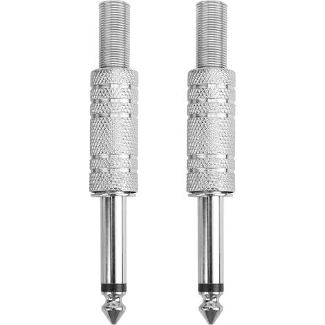 2 Pièces Adaptateur Audio Mâle Coupleur Connecteur Jack 6.35mm Droit pour Guitare Casque (1/5)