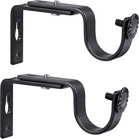 2Pièces Support de Tringle à Rideaux Réglable Support de Rideau avec Vis de Fixation pour Tringle à Rideau (1/4)