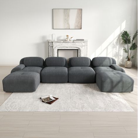 Sofa Ecksofa modular ohne Montage Cord 32D Grey OKMYHOME (1/5)