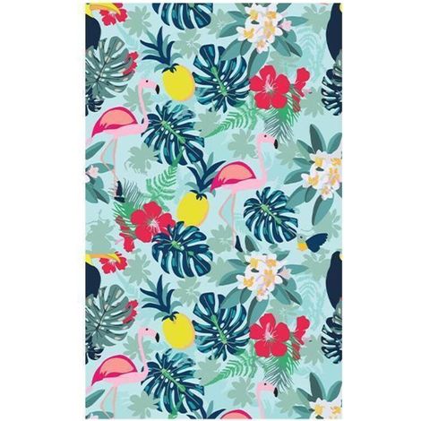 Serviette de plage XL anti-sable + sac, séchage rapide, microfibre, compacte et légère, 80 x 160 cm, motif flamant rose et anthocyanes. (1/5)