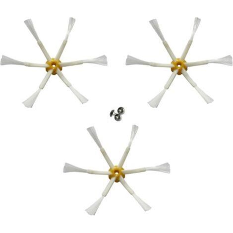 6-armige Seitenbürste, kompatibel mit dem Ersatzteilset für Roomba 500, 600 und 700, 3er-Pack (1/4)