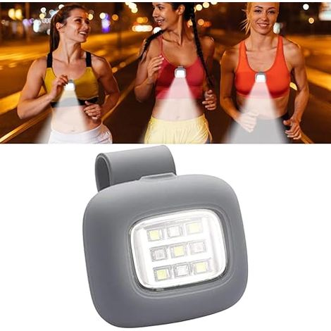 LED Clip Lampe, Lauflicht Taschenlampe Lauflicht LED Stirnlampe USB Wiederaufladbar 5 Modi Lauflicht LED Kleinstirnlampe für Joggen Läufer Angeln Camping Wandern Bergsteigen [Energieklasse F]