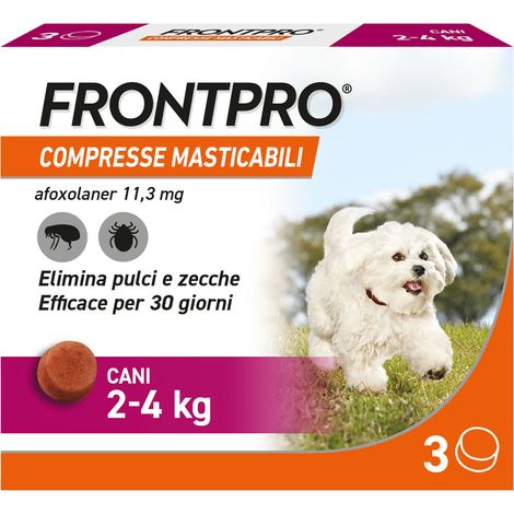Compresse Antiparassitarie Masticabili Cani 2,0 Fino a 3 Compresse 4,0 kg