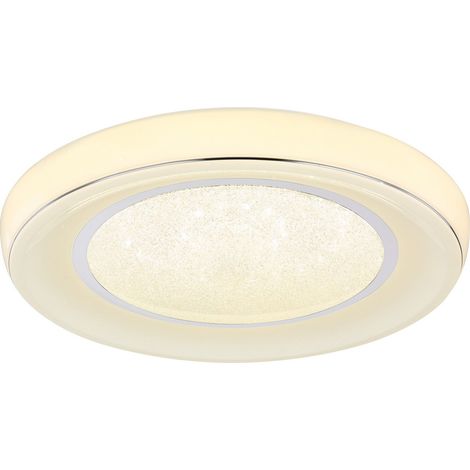 Plafonnier décoratif encastré à LED blanc, intensité variable 2 700-6 500 K, télécommande et minuterie (1/5)