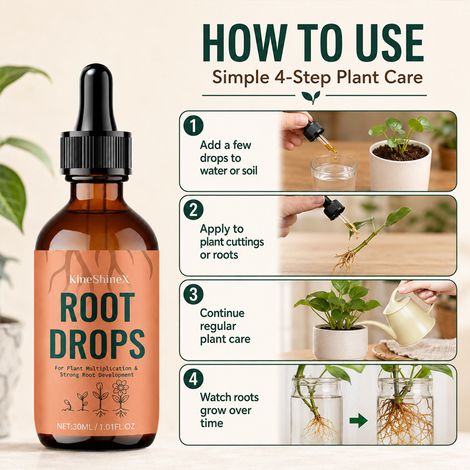KineShineX Plant Root Strengthening Solution: Convenient Refill Solution for Indoor and Outdoor Plant Root Care (1/4)