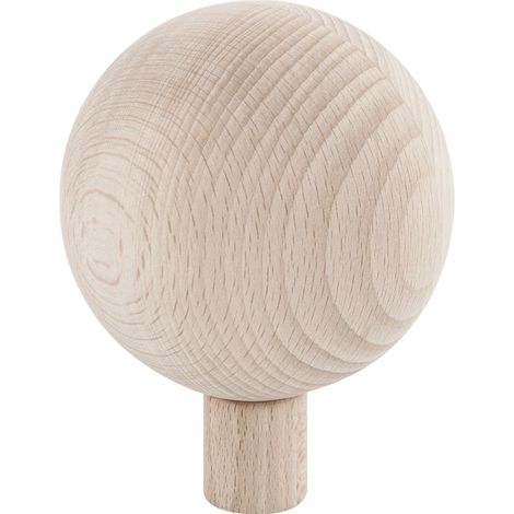 Holz-Kugel (Türknauf) ø 80 mm mit Hülse M8-Gewinde, Möbelgriff Buche natur