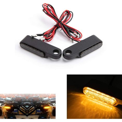 Mini clignotant de moto LED lampe pour Scooter café course (Noir) (1/5)
