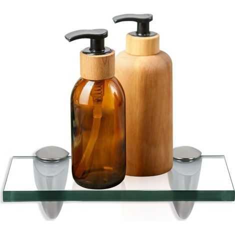 Mensola da parete in vetro 20 x 10 cm x 8 mm Trasparente Per cucine e bagni