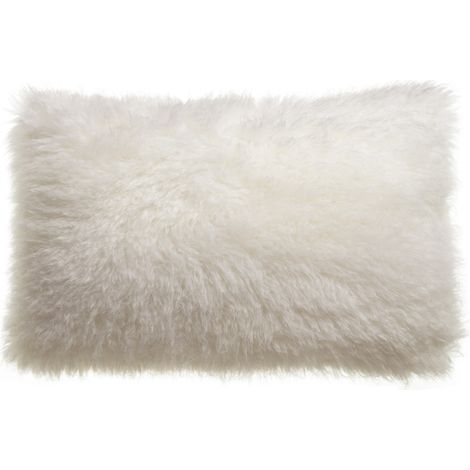 VIVARAISE - Coussin décoratif Betani en fausse fourrure blanche (polyester) - 40 x 65 cm