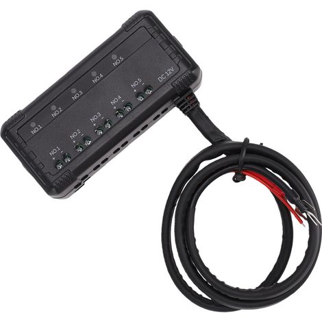 Boîte à fusibles pour moto 20 A, support de bornier à profil bas avec indicateur LED, protection de 5 circuits, relais de batterie pour voitures, motos, VTT, véhicules UTV (1/5)