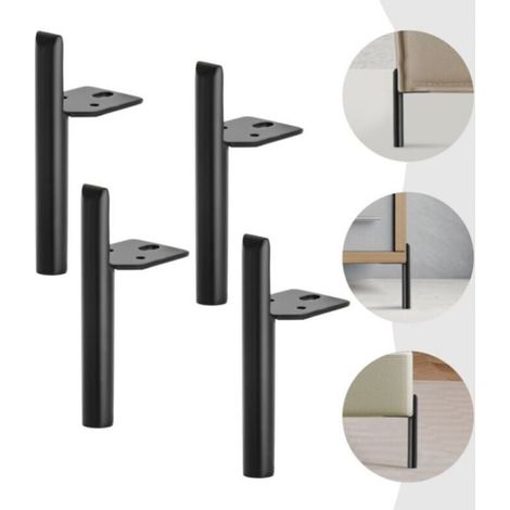 4X pied de meuble noir 18cm pied pied D'armoire pieds en métal pieds de meuble pied de pied en acier (1/5)