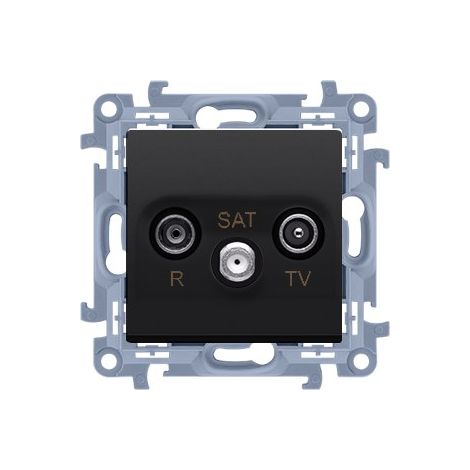 Presa antenna RTV-SAT, nero opaco, Simon 10 cask.01/49 Kontakt-Simon