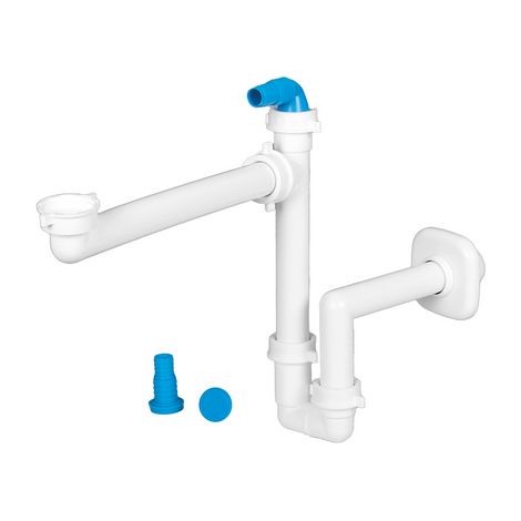 SIFONE SALVASPAZIO PER LAVABO CON raccordo e portagomma 1 - 11/4 D. 32-40 mm LIRA