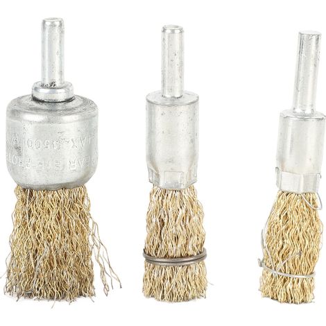 Ensemble de 3 brosses métalliques à poils durs pour perceuse (1/5)