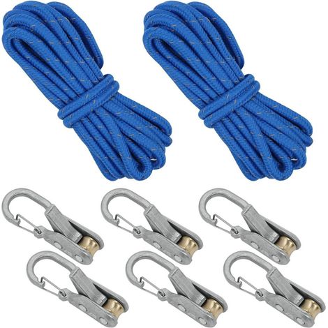 Lot de 6 tendeurs corde paracorde boucle à came métallique camping navigation (1/5)