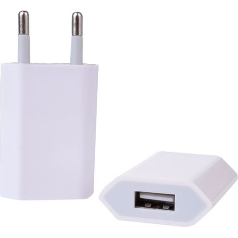 Chargeur mural USB 5V Adaptateur universel (2 pièces blanches européennes)