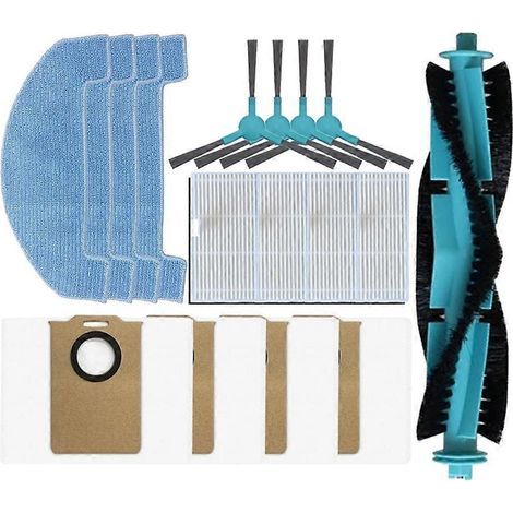 Pièces de rechange pour aspirateur Ultenic T20 Pro : brosse principale, brosse latérale, filtre HEPA, chiffon de nettoyage, sac à poussière() (1/4)