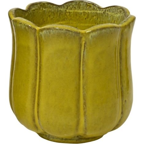 PORTAVASO BLOSSOM D.24XH25CM GIALLO TERRACOTTA (1/2)