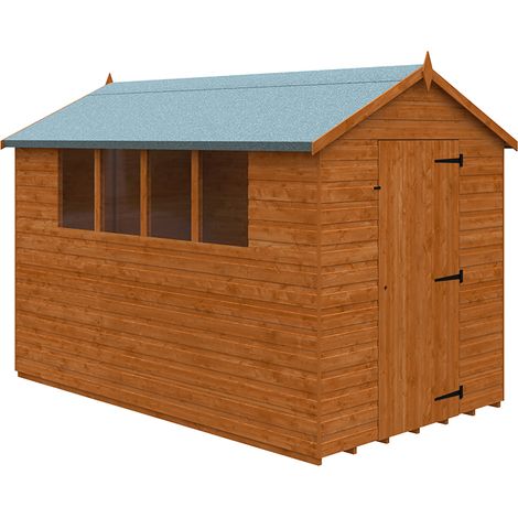 10 x 6 Feet Super Apex 12mm Shed - Solid Wood/Softwood/Pine - L295 x W175 x H217.9 cm - Burnt Orange