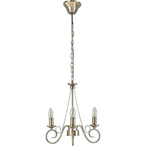 [GEBRAUCHT] B-Ware Lindby Kronleuchter Marnia Hängelampe Deckenlampe Lampe Altmessing 3 Flammig 746