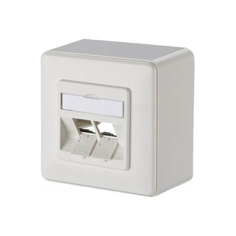 Metz Connect Presa di rete Da parete Non classificata 2 Porte Bianco puro
