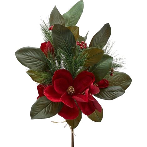 Fiore decorativo "Magnolia/Mix Mazzo" da 75 cm, decorazione natalizia