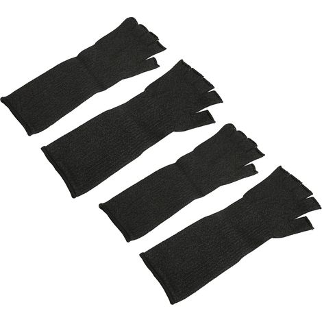 2 Paires de Manches de Protection Niveau 5 Anti-Coupures, Manchettes de Sécurité pour Bras avec Ouvertures Doigts, 30 cm (1/5)
