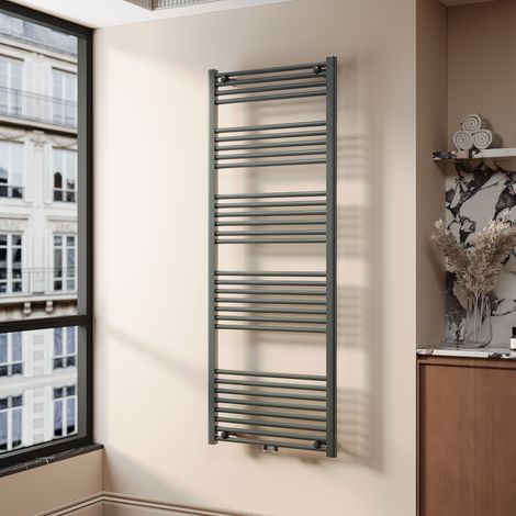 SONNI Radiadores Toalleros de Agua Radiadores Toalleros con Conexión Central Radiador Secador de Toallas de Agua Caliente Adecuado para Cuartos de Baño Antracita 160 x 60 cm