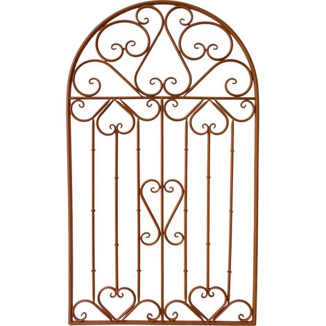 Gartendeko Wandbehang Außenbereich Gartentor-Optik Bronze Metall H 100 cm (1/4)