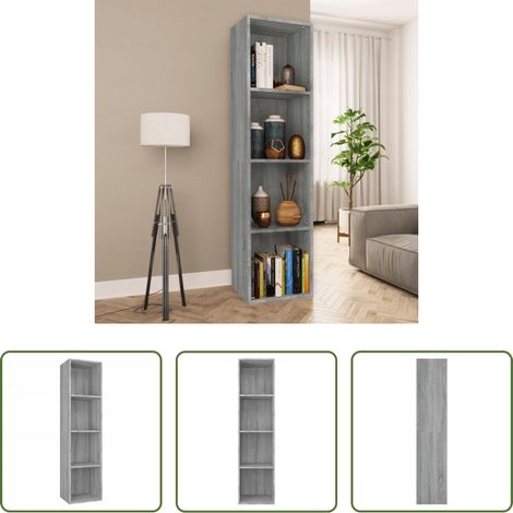 TV-Schrank - Bücherschrank/TV-Schrank Grau Sonoma 36x30x143 cm Holzwerkstoff (1/5)