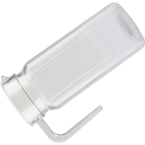 Bouteille à jus acrylique transparente 800 ml, pichet rayé pour eau glacée, avec couvercle, idéal pour bar et maison. (1/5)