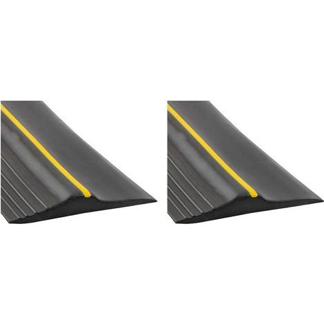 Convient pour deux joints de seuil de porte de garage universels en caoutchouc résistant aux intempéries (10 pieds, noir). (1/4)