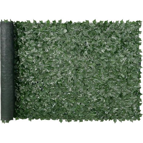 Brise-Vue 300x100cm, Lierre Artificiel, Vert, Renforcé, Haie, Feuilles, Balcon, Jardin, Extérieur, Complet (1/5)