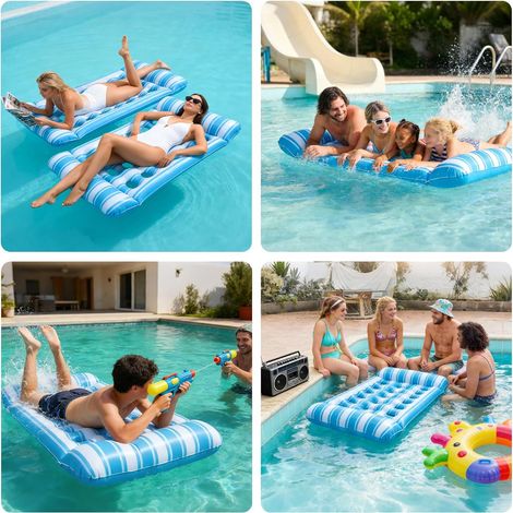 Matelas Gonflable Hamac Piscine – Pizza Géante 150×180 Cm – Porte-gobelets – 100 Kg – été Plage Lac